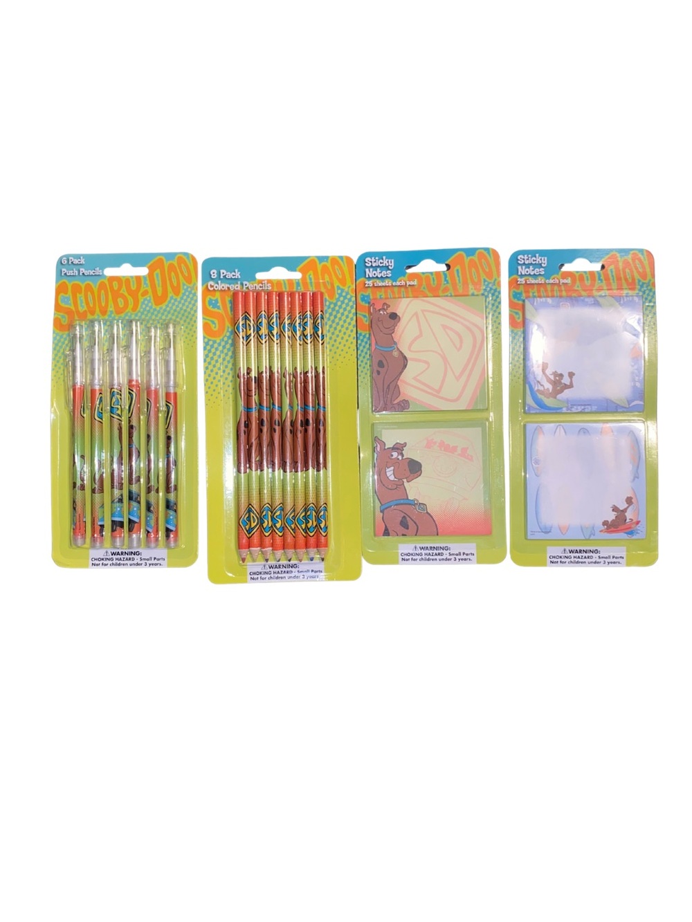 Scooby Doo NOS Stationery Lot Sticky Notes Pencils Sealed Cartoon Network